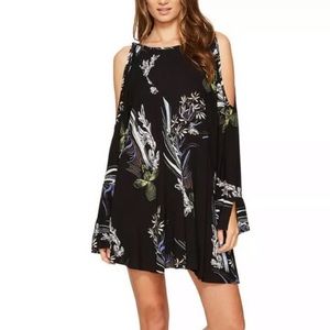 NWT FREE PEOPLE Black Dress Size M Floral Print